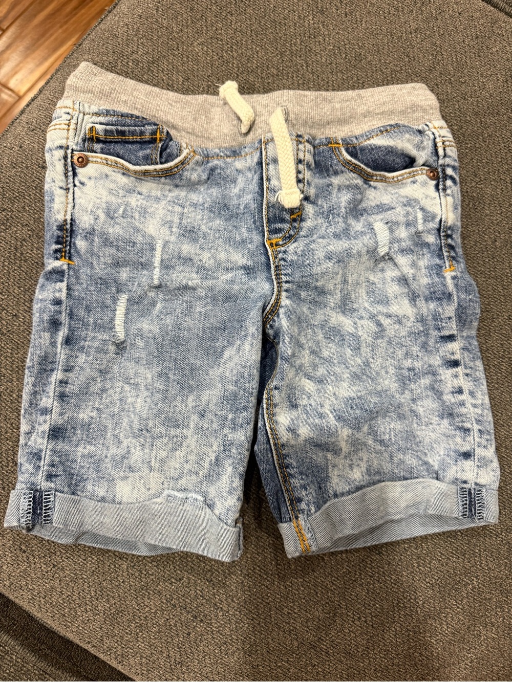 Old Navy Light Blue Denim-Look Knit Waist Shorts